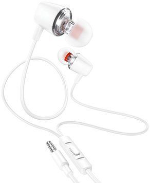 Hoco M107 Discoverer universal headphones with microphone 3.5mm (White)