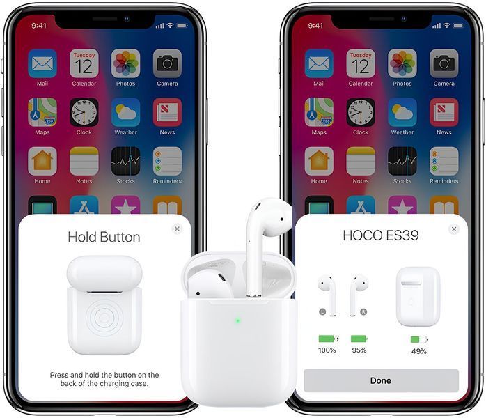 Hoco ES39 Headphones with Wireless Charging White