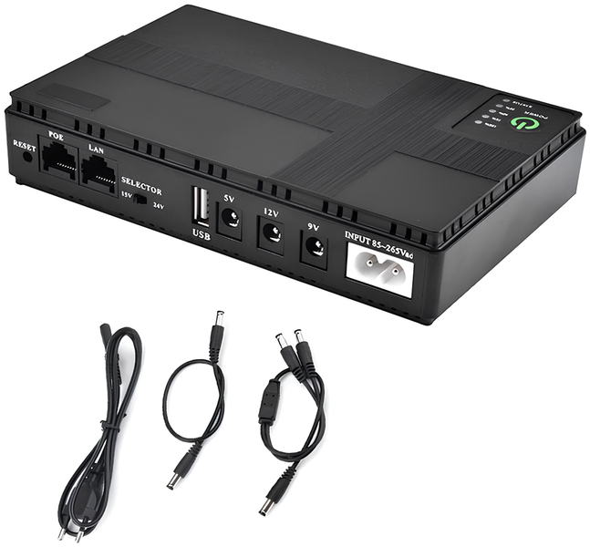 Uninterruptible power supply DC-UPS Mini 10400mAh for 5V/9V/12V devices