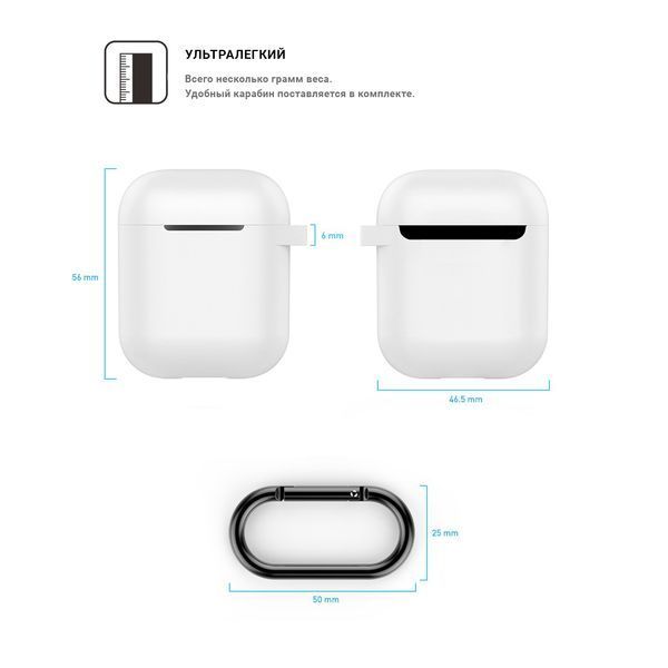 Case for headphones Silicone Case With Hook for Apple AirPods 1/2 Dark Blue