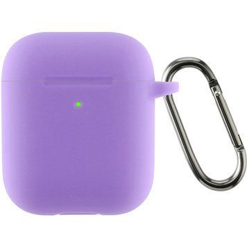 Чехол для наушников Silicone Case With Hook for Apple AirPods 1/2 Purple 40525/39 фото