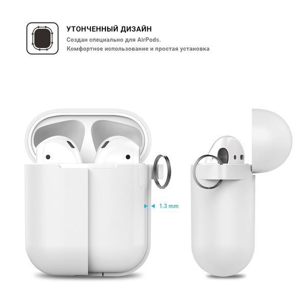 Чехол для наушников Silicone Case With Hook for Apple AirPods 1/2 Purple 40525/39 фото