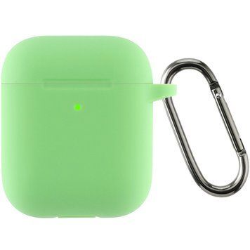Чехол для наушников Silicone Case With Hook for Apple AirPods 1/2 Spearmint 7691/12 фото