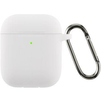 Чехол для наушников Silicone Case With Hook for Apple AirPods 1/2 White 7691/9 фото