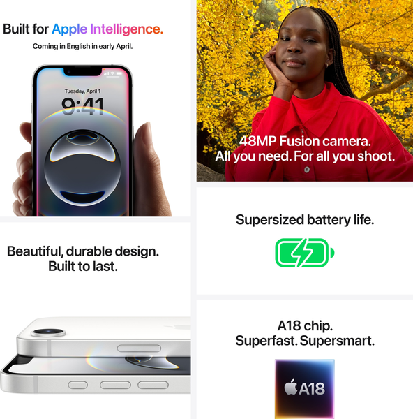 Смартфон Apple iPhone 16e 512GB White 1133078 фото