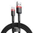 Кабель Baseus Cafule USB to Type-C 3A 1m Black/Red 29934 фото