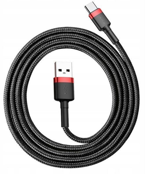 Кабель Baseus Cafule USB to Type-C 3A 1m Black/Red 29934 фото